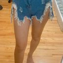 Pretty Little Thing  High-waisted Distress Denim Shorts Photo 0