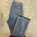 Loft Let Down Hem High Rise Kick Crop Jeans in Vivid Light Indigo Wash Photo 5