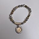 Chico's Chico’s Unsigned Gold-Tone & Silver-Tone Stretch Bracelet w/ Faux Coin Charm Photo 3