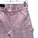 Gap  Denim High Rise Crop Carpenter Jeans Pink Size 27/4 New Photo 6