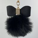 Poof Black Soft Pom Pom With Rhinestones Bow Keychain  Photo 1