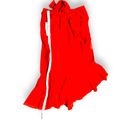 Holding Horses  Anthropologie Red Linen Midi Ruffle Wrap Skirt SZ 0 Photo 7