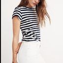 Madewell  Velour Crewneck Tee in Meg Stripe Photo 0