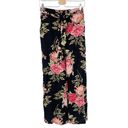 Angie  Womens Boho Spring Flowy Floral Printed Wide Leg Pants Size M Black Pink Photo 1