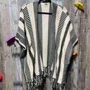 Poof! Poof Tan and Black Stripe Knit Fringe Cardigan Photo 0