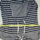 secret treasures  Sleepwear Women's Large Navy Blue White Striped Lounge Hoodie Photo 5