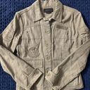 BCBG MAXAZRIA Women’s Denim Military Style Jacket Patches Size Small Photo 1