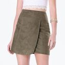 Bebe NWT  Vera Vegan Suede High Waisted Faux Wrap Mini Skirt Green Y2K Party 2 Photo 0