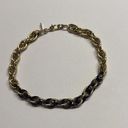 Monet Signed  Costume Gold Tone / Black Chain Bracelet Photo 1