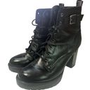 Madden Girl  Women's Black Jitter Heeled Lace-up Combat Boots Sz 7.5 Photo 1