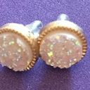 Druzy Earrings Clear Crystal Round Stud Studs NEW Photo 0