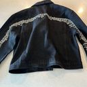 superdown Raya Rhinestone Fringe Jacket in Washed Black Photo 4