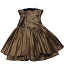 Halston Heritage  Strapless Bronze  Cocktail Dress Dress SIZE 4 Photo 5