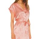 Joie  Daran Pink Jacquard Leopard Belted Satin Mini Shirt Shift Dress Large NWT Photo 3