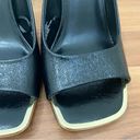DKNY DNKY Arleen Black Textured Faux Leather Gold Embellished Slip On High Heels 10M Photo 10