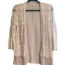 Maurice's  Cream & Lace Sleeve Bohemian Cardigan Size Medium Photo 0