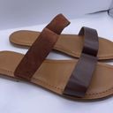 Garnet Hill suede leather double strap brown slide sandals women Size 9 1/2 Photo 1