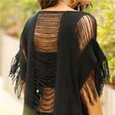 Beach Bunny FRINGE COVER BEACH MIDI SLEEVE SHEER LOOSE GRUNGE BOHO CHIC BOHEMIAN LONG SEXY Photo 1