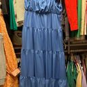 English Factory Blue Ruffle Sleeve Maxi Dress Photo 3