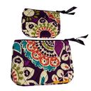 Vera Bradley  Cosmetic Trio Plum Crazy Set of 3 New Photo 9