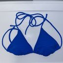 OP  WOMENS Electric Blue Triangle Striped BIKINI Swim TOP M MEDIUM 7-9 Photo 3