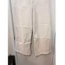 & Denim Women's High Waist Raw Cut Wide Leg Crop Pants White Light Wash Size 31 Photo 2