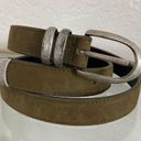 Dockers Vintage  made in USA khaki green leather belt Photo 6