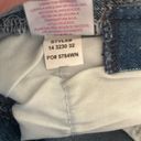 No Bo  Junior's Blue Cutoff Stretch Cotton Denim Jean Short Overalls 11-13 Photo 4