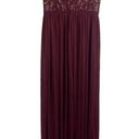 David's Bridal  Illusion V-Neck Lace Mesh Bridesmaid Maxi Dress Wine Red Womens 6 Photo 6