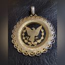 American Eagle Vintage gold-tone  pendant with red, white, and blue gemstones Photo 2