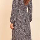 Reformation  Liva Dress Ditsy Floral Midi Wrap Dress Fall navy white Small Photo 1