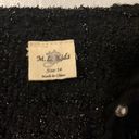 Black Tweed Blazer With Pearls Size 00 Photo 2