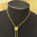 Vintage Gold Adjustable Slider Compass Drop Lariat Necklace Photo 1