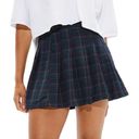 American Eagle New  Plaid Pleated Skirt Navy Blue Size 14 Photo 0