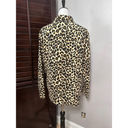 Nordstrom  Womens Button Up Shirt Beige Leopard Animal Print 100% Cotton L New Photo 3