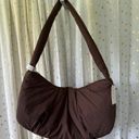 Anthropologie By  NWT Coco Chocolate Puffy Hobo Nylon Sling Bag In Zip Closure Photo 3