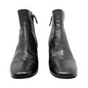 The Row  Bowin Black Leather Curved Heel Zip Up Curved Block Heels Ankle Boots Photo 3