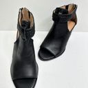 Jack Rogers  Booties Womens Size 5.5 Black Leather Tinsley Open Toe Block Heel Photo 4