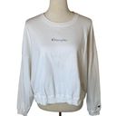 Champion Mid Weight Oversized Crew Neck Pullover Semi Cropped Relaxed Sz Large Photo 0