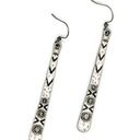 The Bar Antique Silver Earrings Long Silver Geometric Earrings Photo 0