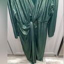 Lane Bryant NWT  Twist Waist Metallic Green Sheath Midi dress size 30/32 Photo 6