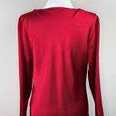 Natori  Solid Red Long Sleeve Draped Cowl Neck Textured Top Women’s Size Medium Photo 7