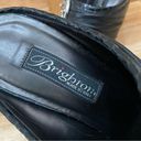 Brighton  “Ravish” Napa Snake Embossed Leather Black Mules Heels Size 6.5 Photo 10