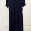 Boden Ruched Waist Jersey Midi Dress Navy Blue Size 14 Photo 0