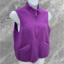 Coldwater Creek  Sleeveless Solid Purple Full Zip Hip Pockets Fleece Vest  XL Photo 6