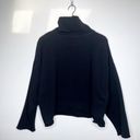 Tkees  Raw Edge Turtleneck Sweatshirt Cotton Terry Oversized Black Size 0/1 US 4 Photo 4