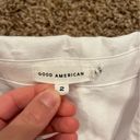 Good American  White Distressed Cropped Oxford Button-Down Shirt Photo 10