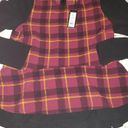 Romeo + Juliet Couture Nwt  WINE Women's Plaid Ruffle Blouse US Medium $118Retail Photo 1