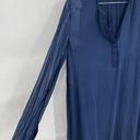 Vince  Dress Women Small Navy 100% Silk Long Sleeve Short V Neck Minimalist Photo 7