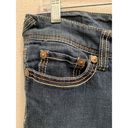 Seven7  Womens Capri Jeans Sz 12 Dark Wash Mid-Rise Embroidered Contrast Stitch Photo 2